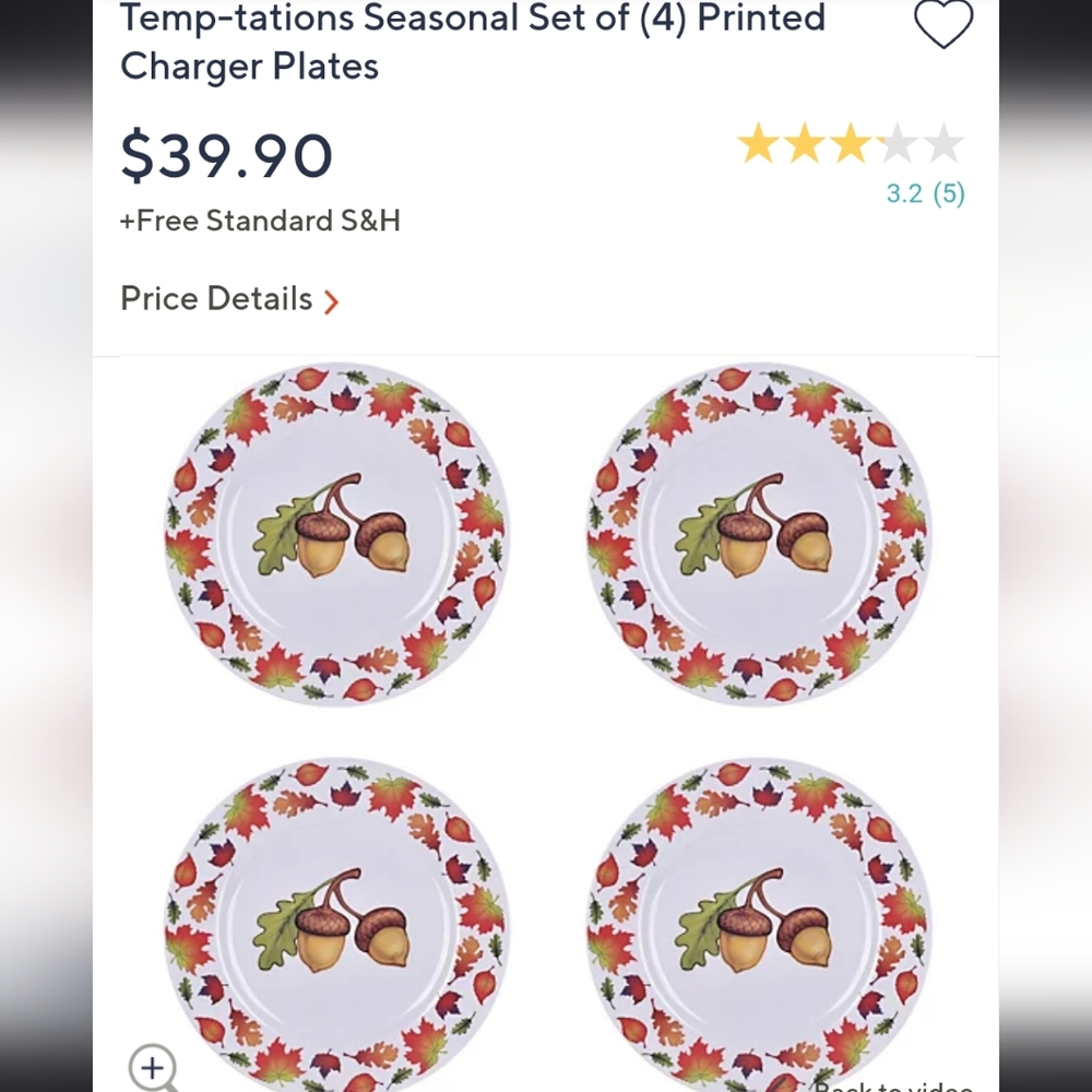 New! Temptations 4 charger plates